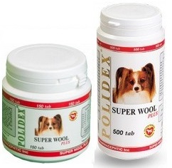 Витамины Полидекс для собак: кормовая добавка POLIDEX® Super Wool plus (Супер Вул +)
