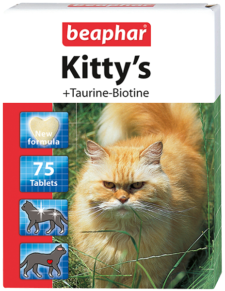 Кормовая добавка Beaphar Kitty's + Taurine-Biotine с биотином и таурином для кошек арт. 12509