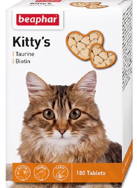 Кормовая добавка Beaphar Kitty's + Taurine-Biotine с биотином и таурином для кошек арт. 12578